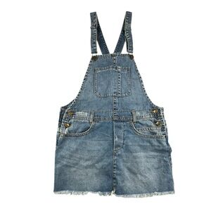 Billabong Women’s Jean Denim Bib Overalls Mini Skirt Fade Away Denim Medium